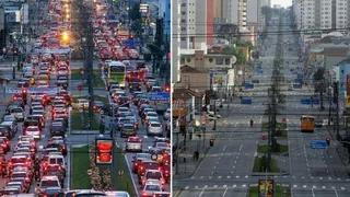 Efeito “estreia do Brasil” na Av. Visconde de Guarapuava