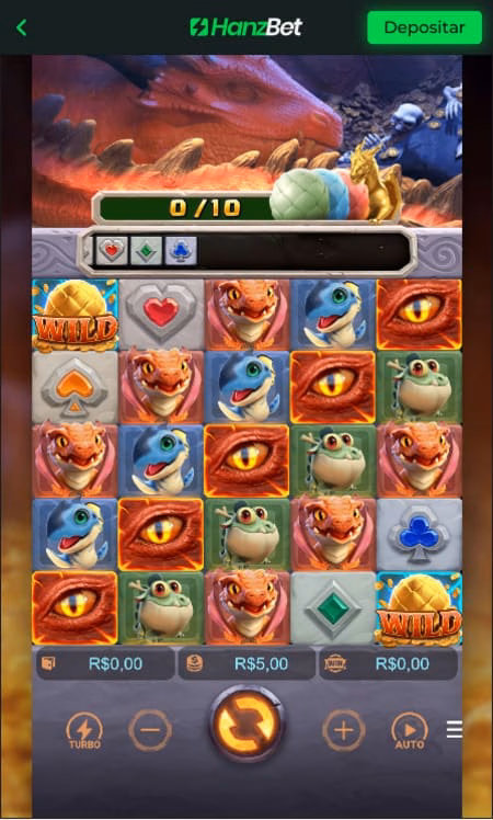 Gameplay do slot Dragon Hatch na plataforma HanzBet, mostrando os símbolos e interface do jogo.