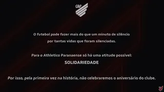 Athletico pede doações para atingidos pela Covid-19 e diz que não vai comemorar aniversário