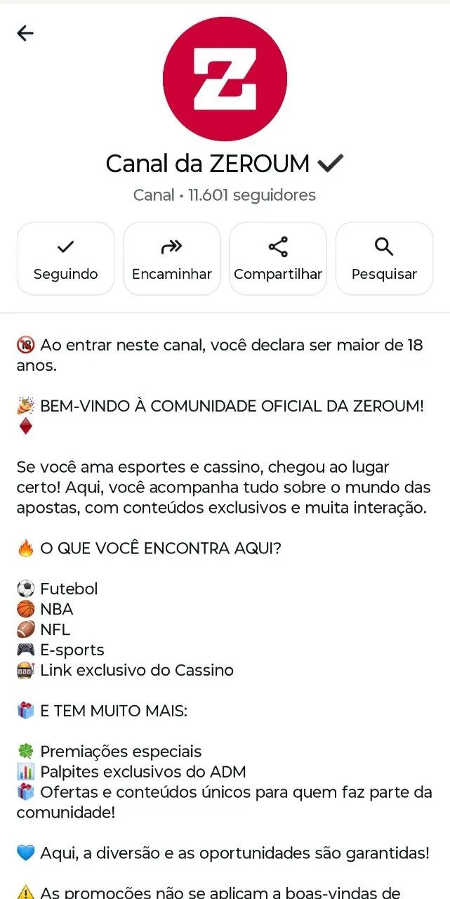 Canal da ZeroUm no WhatsApp
