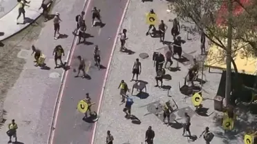 Torcedores do Peñarol provocam confusão e entram em confronto com a PM no Rio