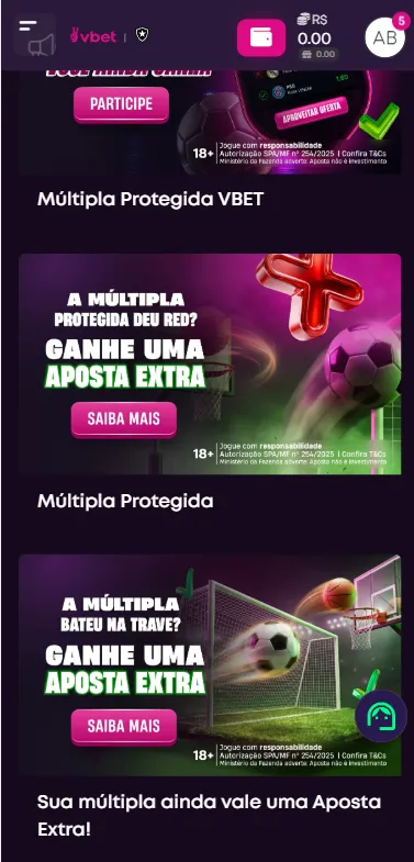 Promoções de apostas múltiplas na Vbet