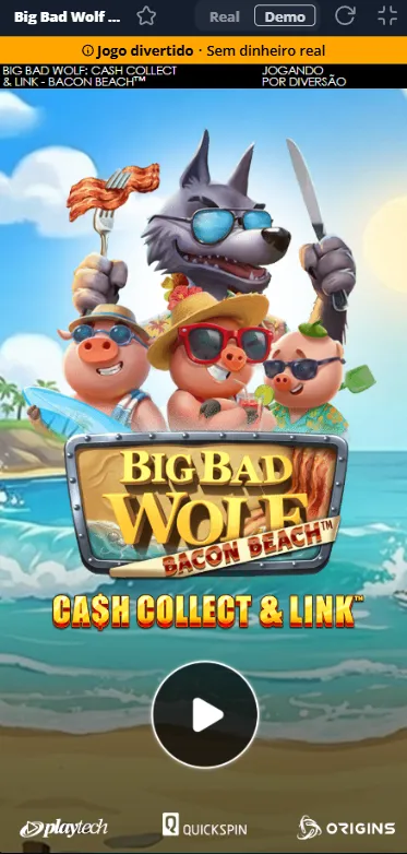 Big Bad Wolf Cash Collect and Link Bacon Beach na Novibet com promoção de "Boost Diário" 
