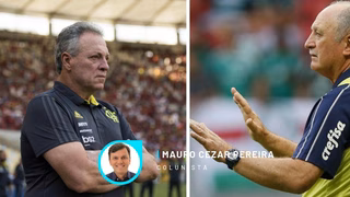 Palmeiras de Felipão é retrato do jogo que impera no Brasil. No Fla, Abel tenta imitá-lo, mas não é capaz