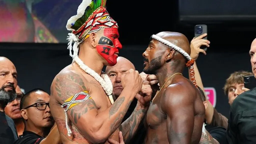 Alex Poatan Pereira e Khalil Rountree Jr. fazem a luta principal do UFC 307. Foto: Divulgação/UFC