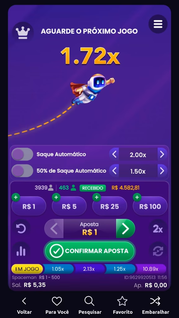 Captura de tela com os comandos do jogo do astronauta