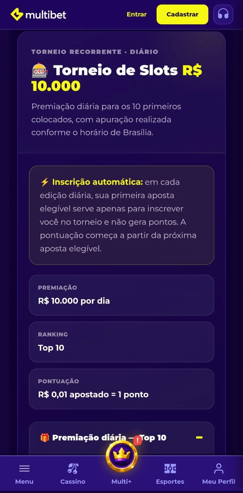 Torneio diário de Slots da Multibet para slots da Pragmatic Play