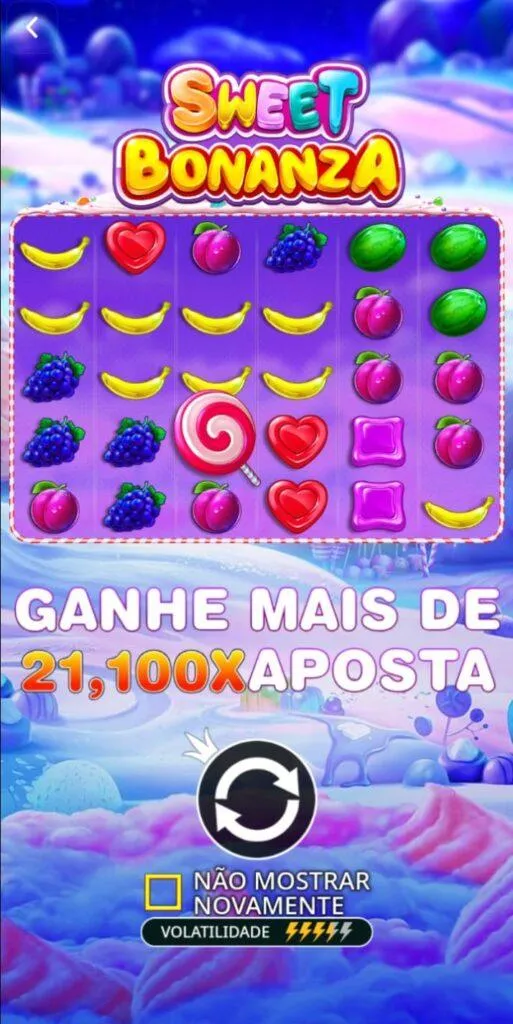 Sweet Bonanza na Betwarrior com mensagem para ganhar mais de 21.100x.