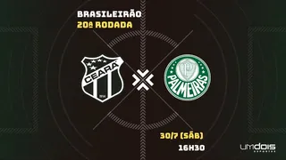 Ceará x Palmeiras: veja onde assistir ao vivo, horário, escalações e arbitragem