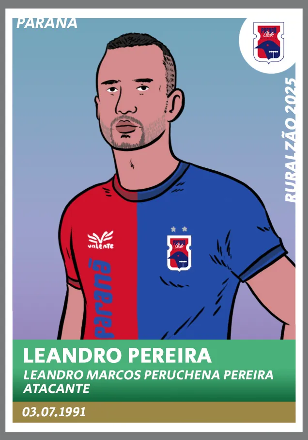 Guia Paranaense 2025 - figurinha Leandro Pereira Paraná Clube