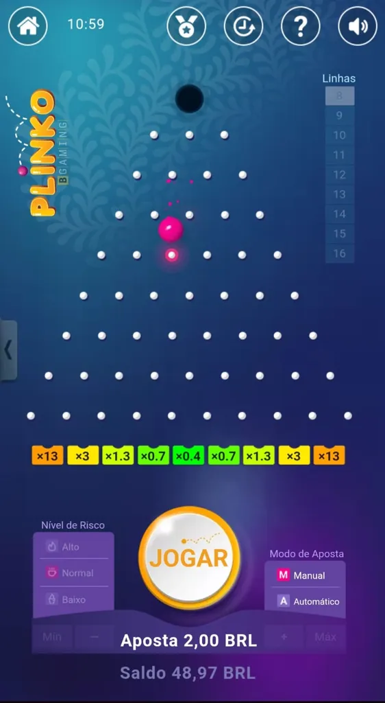 Captura de tela jogo Plinko