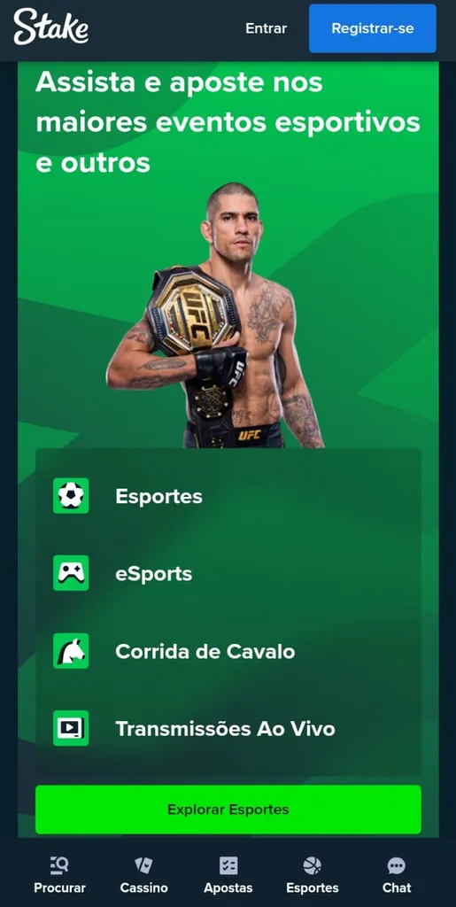 Captura de tela da plataforma bet Stake