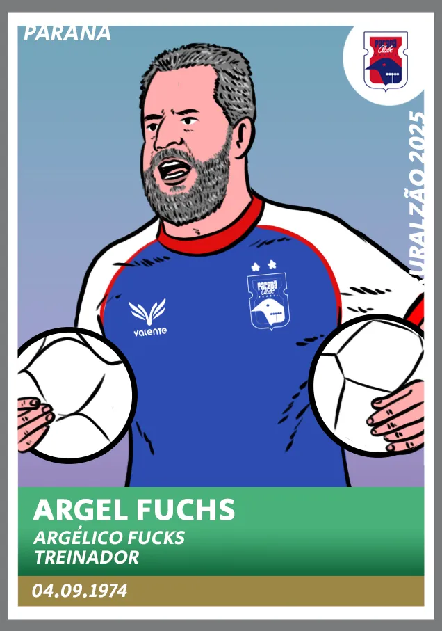 Guia Paranaense 2025 - figurinha Argel Fuchs Paraná Clube