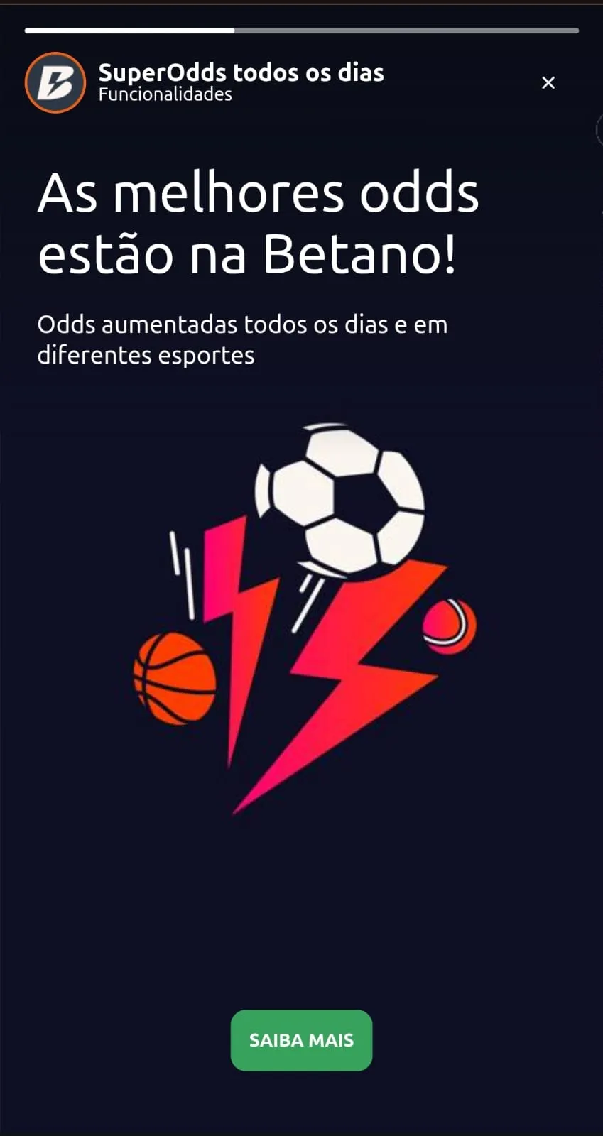 Print do banner promocional da oferta de SuperOdds da Betano