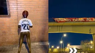 Detidos por boneco de Vinícius Júnior enforcado são liberados com ordem de restrição