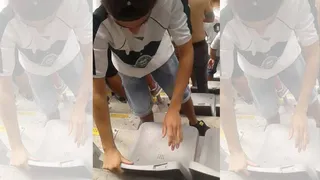 Torcedor do Coritiba passa vergonha tentando arrancar cadeira na Baixada; veja o vídeo