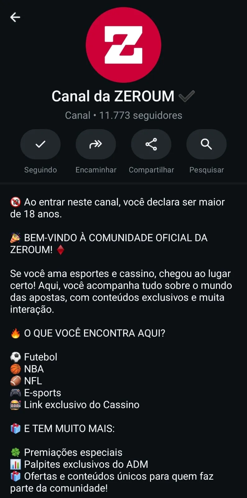 Canal da ZeroUm no WhatsApp