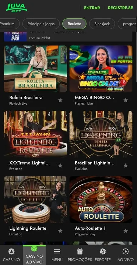 Roleta Brasileira na Luva.bet