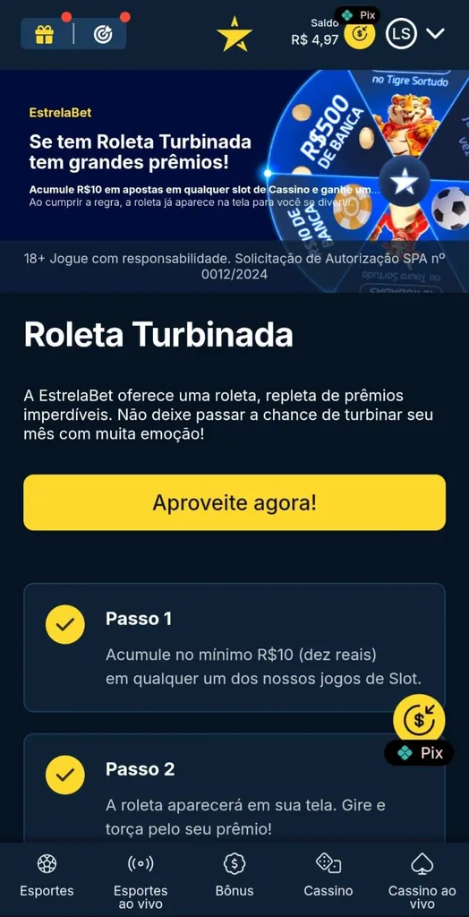 Captura de tela oferta de slots Estrelabet