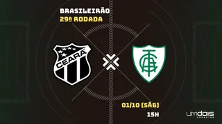 Ceará x América-MG: veja onde assistir ao vivo, horário, escalações e arbitragem