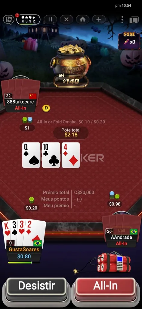 Mesa de poker online Omaha na GGPoker