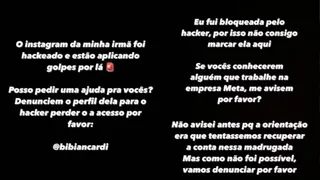 Irmã de Bruna Biancardi tem Instagram hackeado após críticas a Neymar