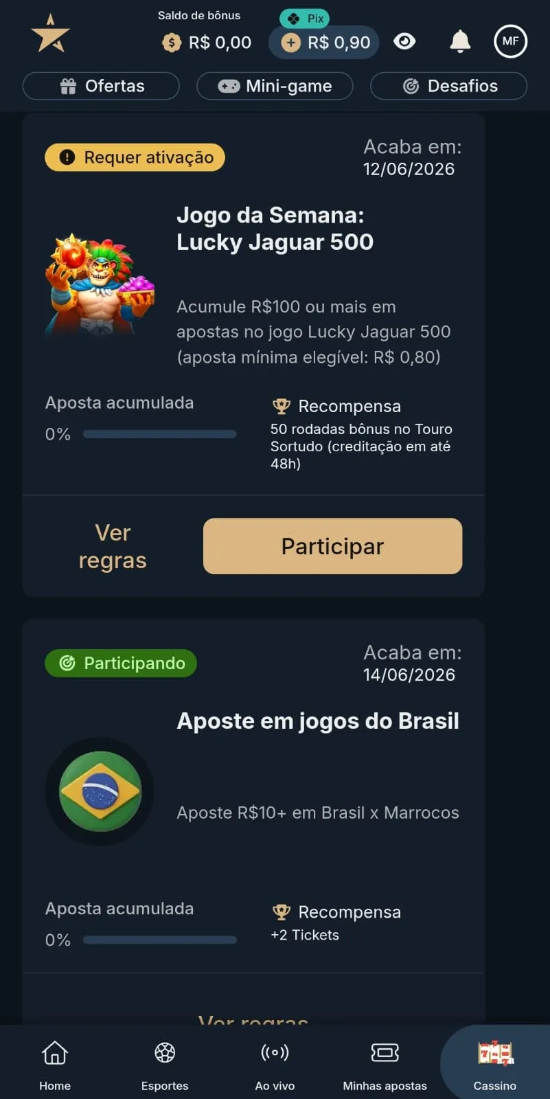 Jogo da Semana: Lucky Jaguar 500 na Estrelabet, com as condições de participação e a recomensa de 50 giros grátis.