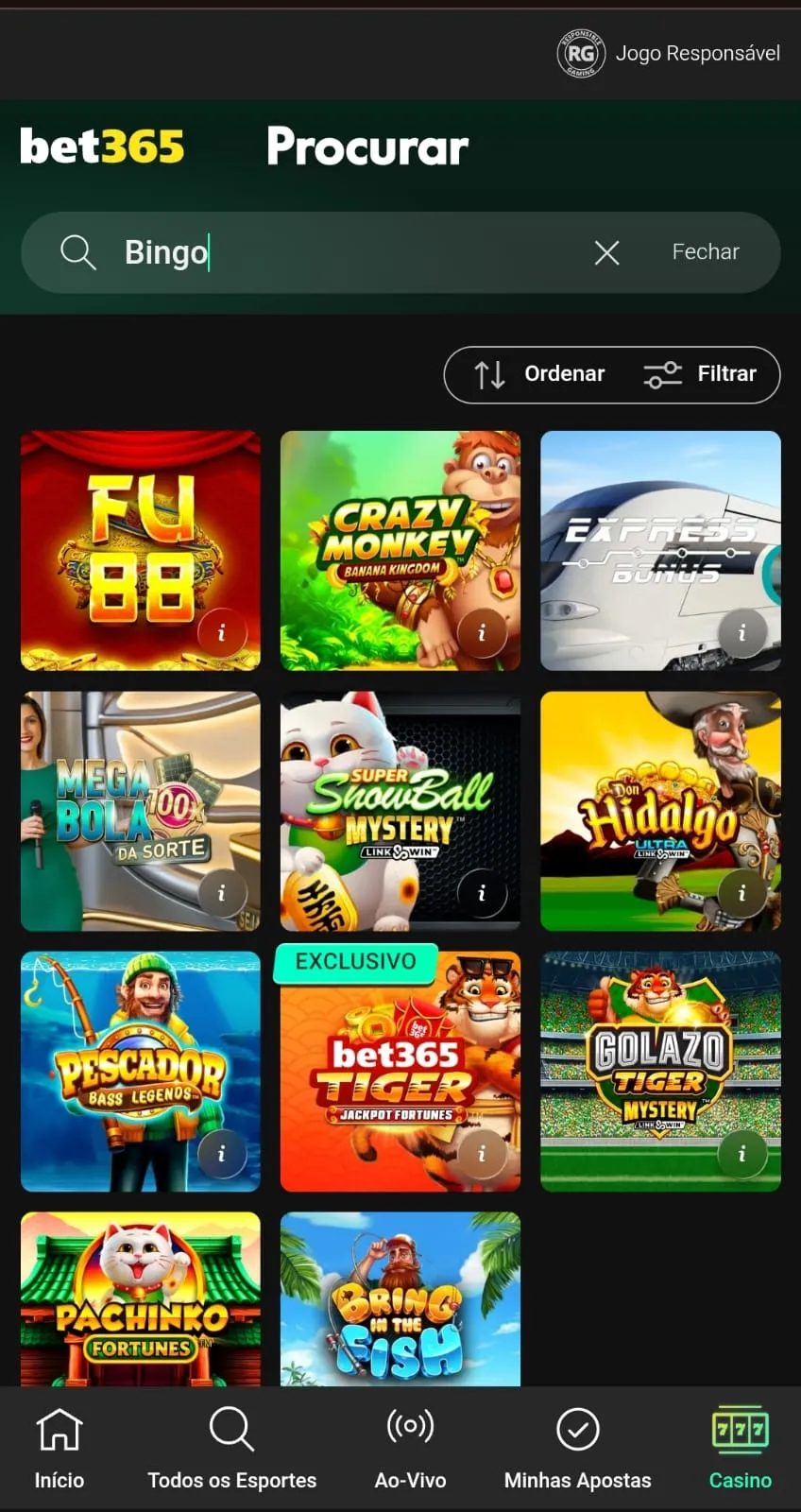 Catálogo de jogos de bingo na bet365 com opções exclusivas e originais.