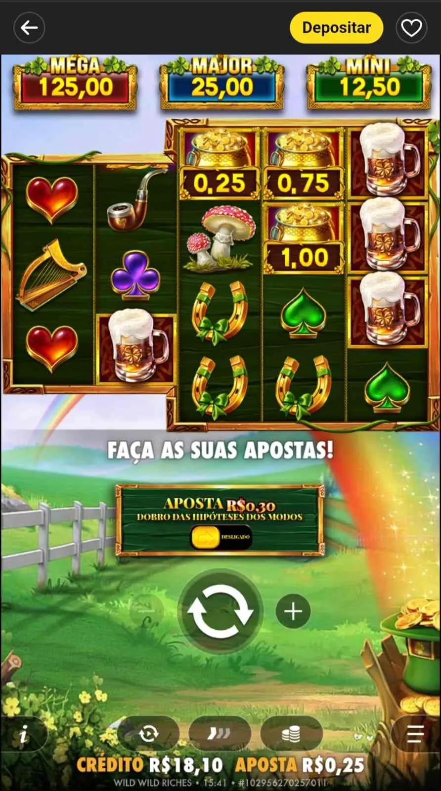  Slot Wild Wild Wild Riches de temática irlandesa e jackpots na parte superior.