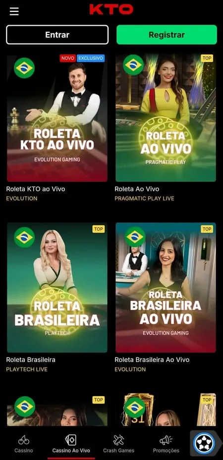 Roleta brasileira na KTO
