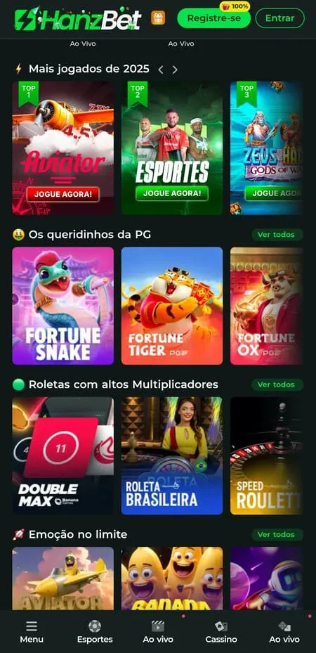Jogos do cassino HanzBet
