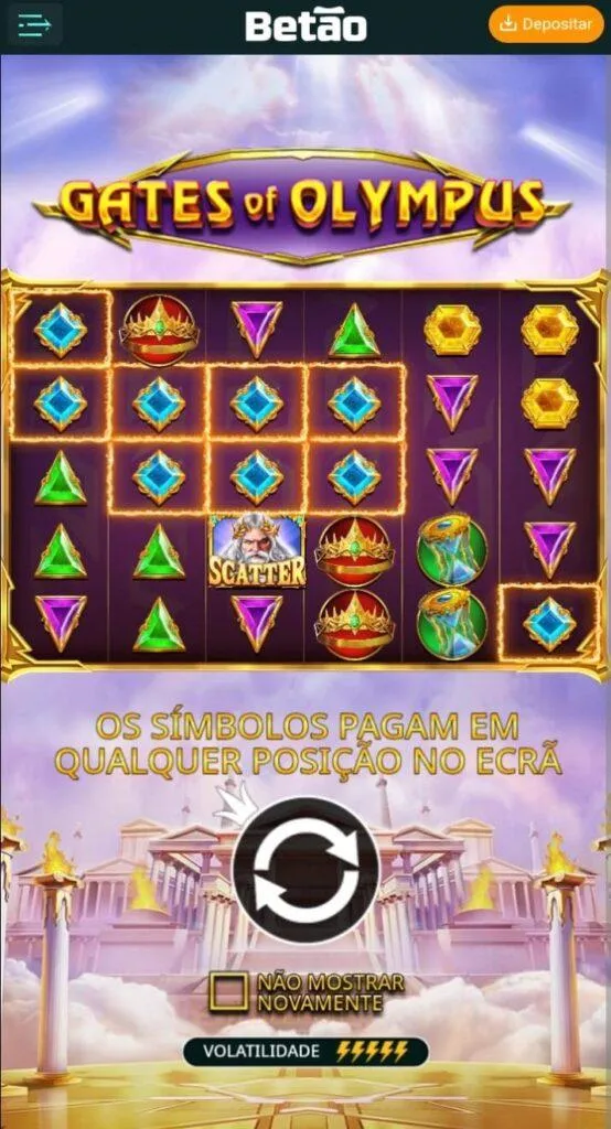 Gates of Olympus Superbet com combinação de 9 símbolos iguais e um scatter.