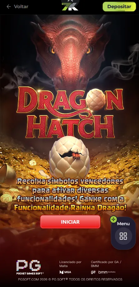 Slot Dragon Hatch no cassino da 7K