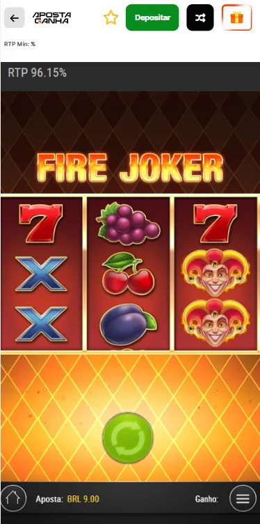Fire Joker na Aposta Ganha com aposta de R$9
