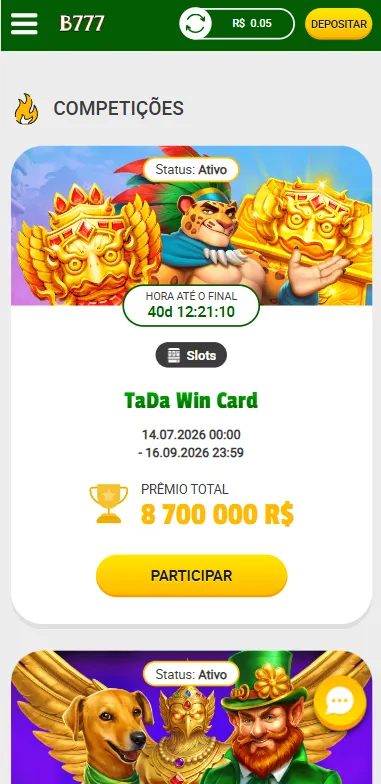 Torneio TaDa Win Card na Brazino777