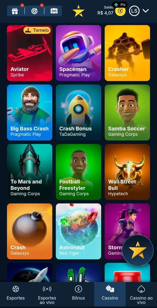 Cassino Estrelabet com crash games como Spaceman, Aviator, Crasher e mais.