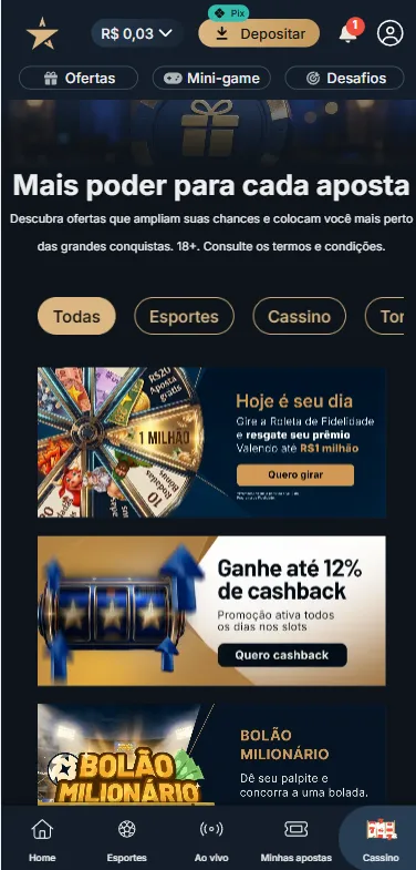 Promoções da Estrela Bet com 