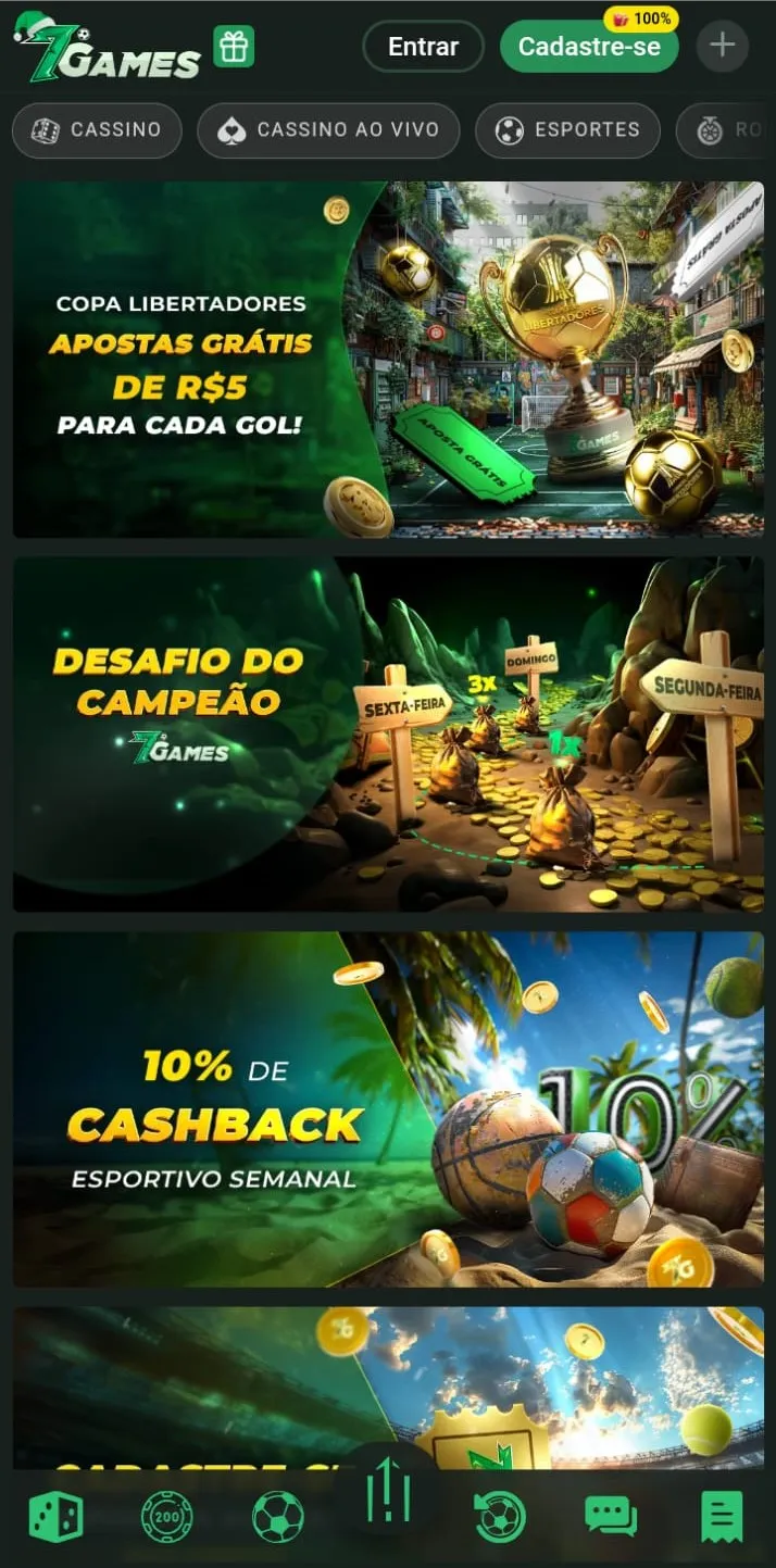 Página de bônus da 7Games.BET
