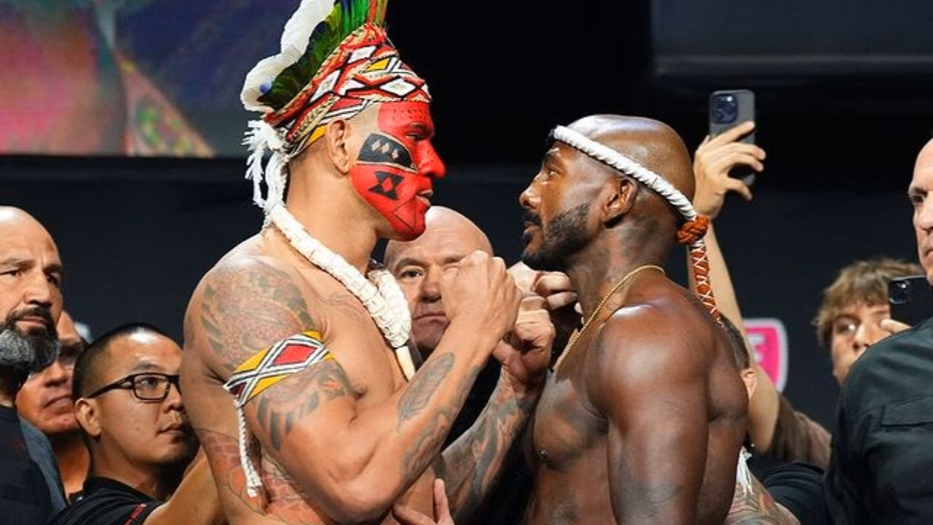 Alex Poatan Pereira e Khalil Rountree Jr. fazem a luta principal do UFC 307. Foto: Divulgação/UFC
