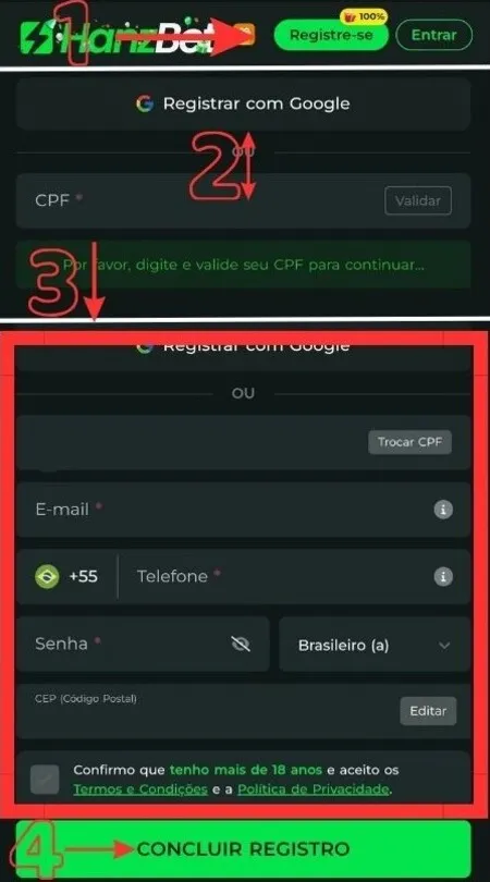 Formulário de cadastro
