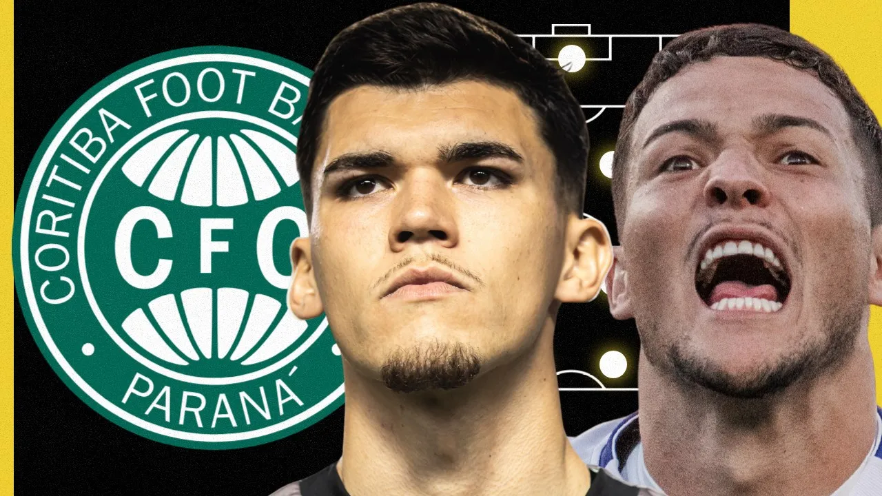 Montagem mostra os goleiros Pedro Morisco e Pedro Rangel, que disputam a titularidade no gol do Coritiba para a retomada do Brasileirão.
