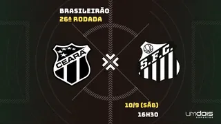 Ceará x Santos: veja onde assistir ao vivo, horário, escalações e arbitragem