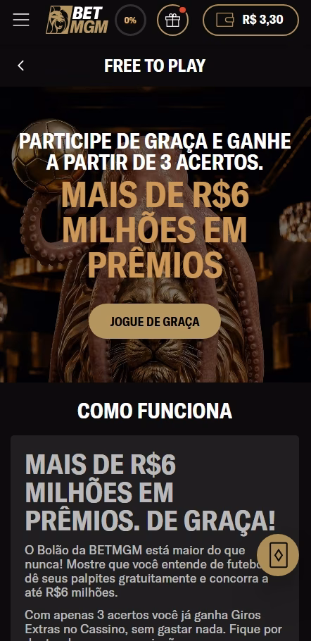 Bolão da BetMGM com mais de R$ 6 milhões em prêmios