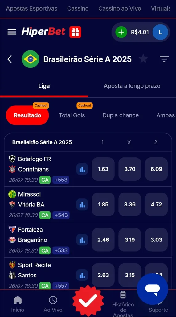 Apostas em futebol na Hiperbet app