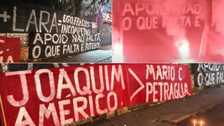 Torcida do Athletico protesta na Baixada, cobra Petraglia e detona: “Elenco de centavos”