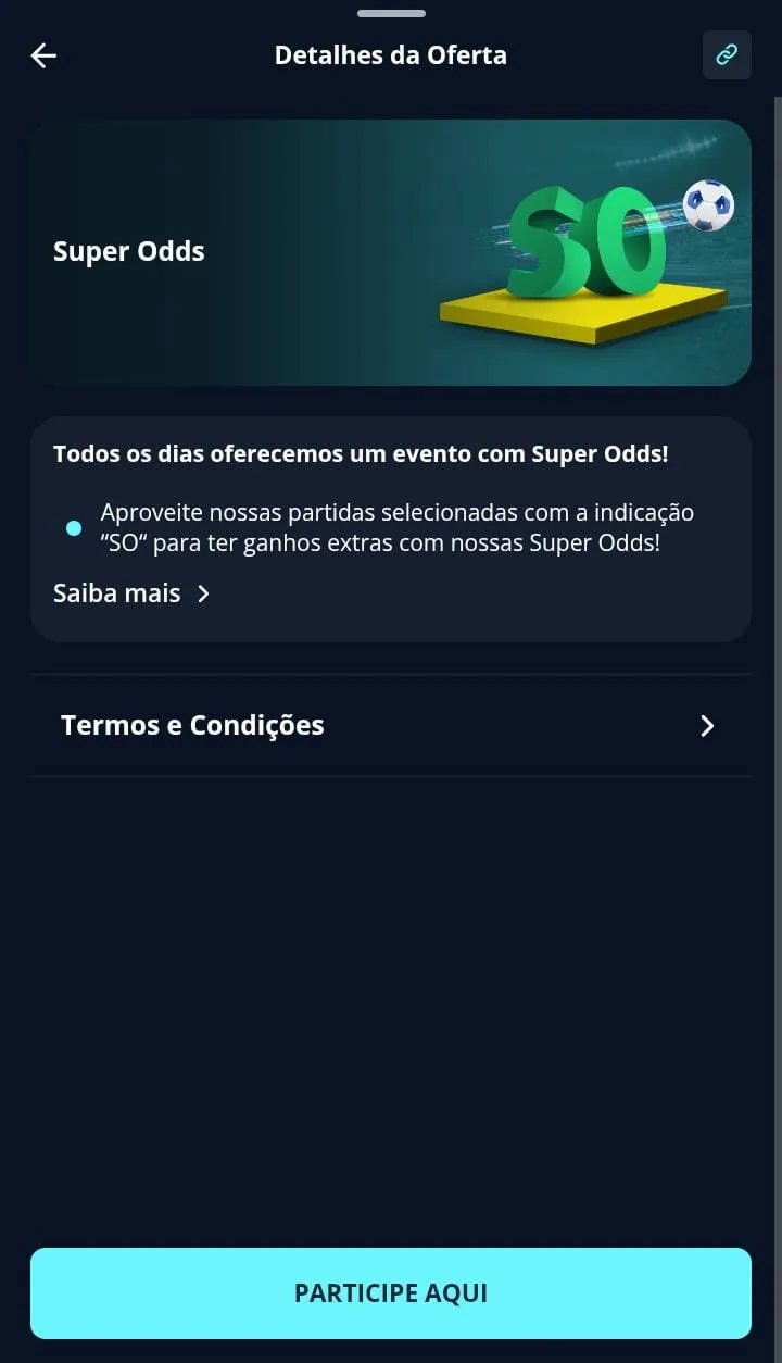 Oferta das Super Odds na Novibet, com texto indicando como a oferta funciona e sigla SO no banner