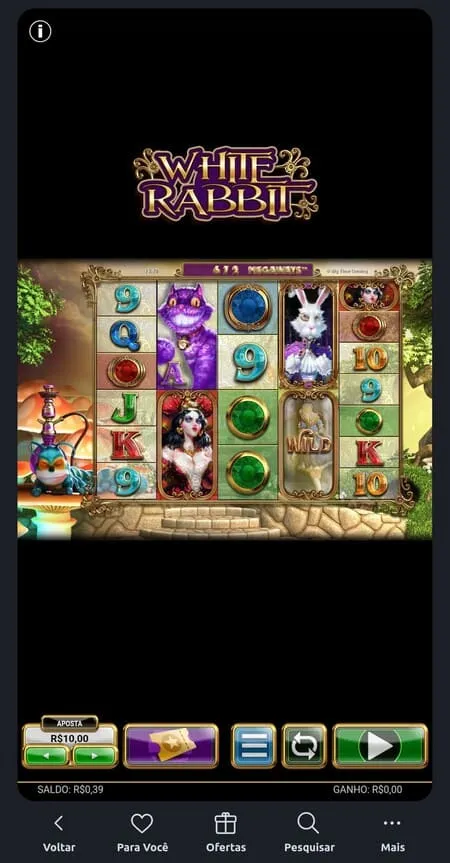 Tela inicial do White Rabbit Megaways
